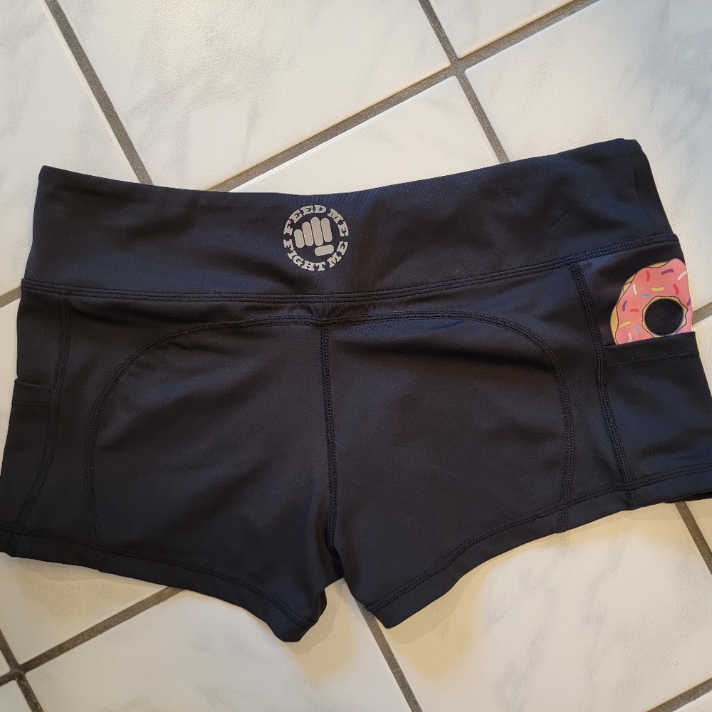 Feed me fight me donut shorts